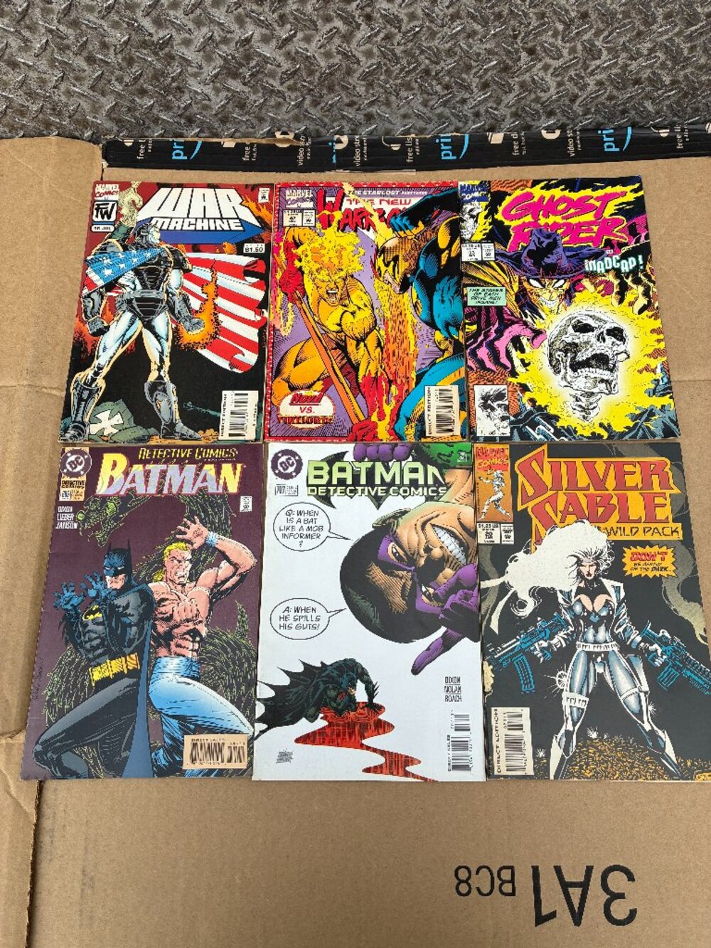 90s Comic Book Lot (6) Marvel & DC - Batman Ghost Rider War Machine Silver Sable
